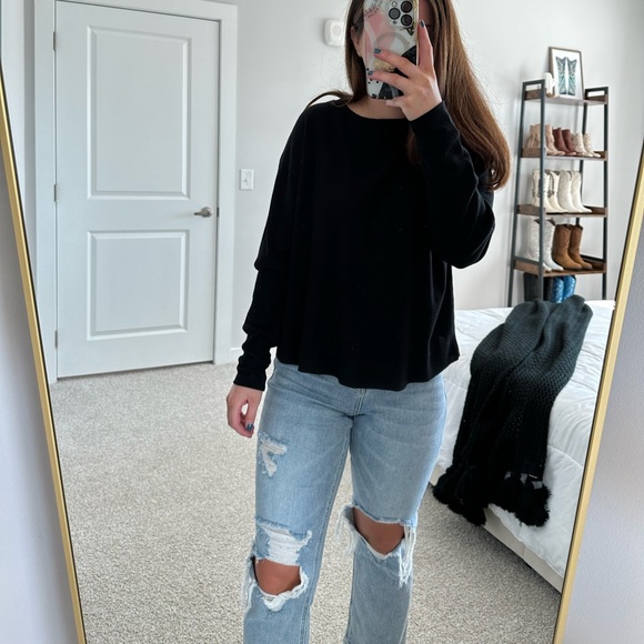 Double Zero Black Waffle Knit Tee - Picture 4 of 8